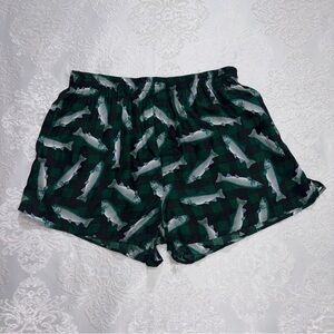 Joe Boxer Vintage Y2K  100% Silk Boxers Fish Print Green Size XL